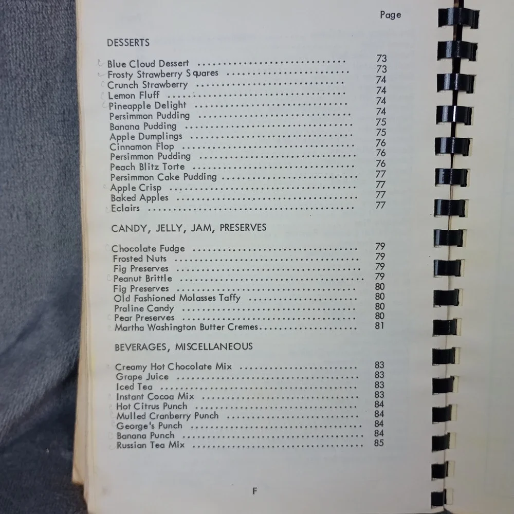 Stony‎ Knoll United Methodist Church Cookbook East Bend, North Carolina 1975